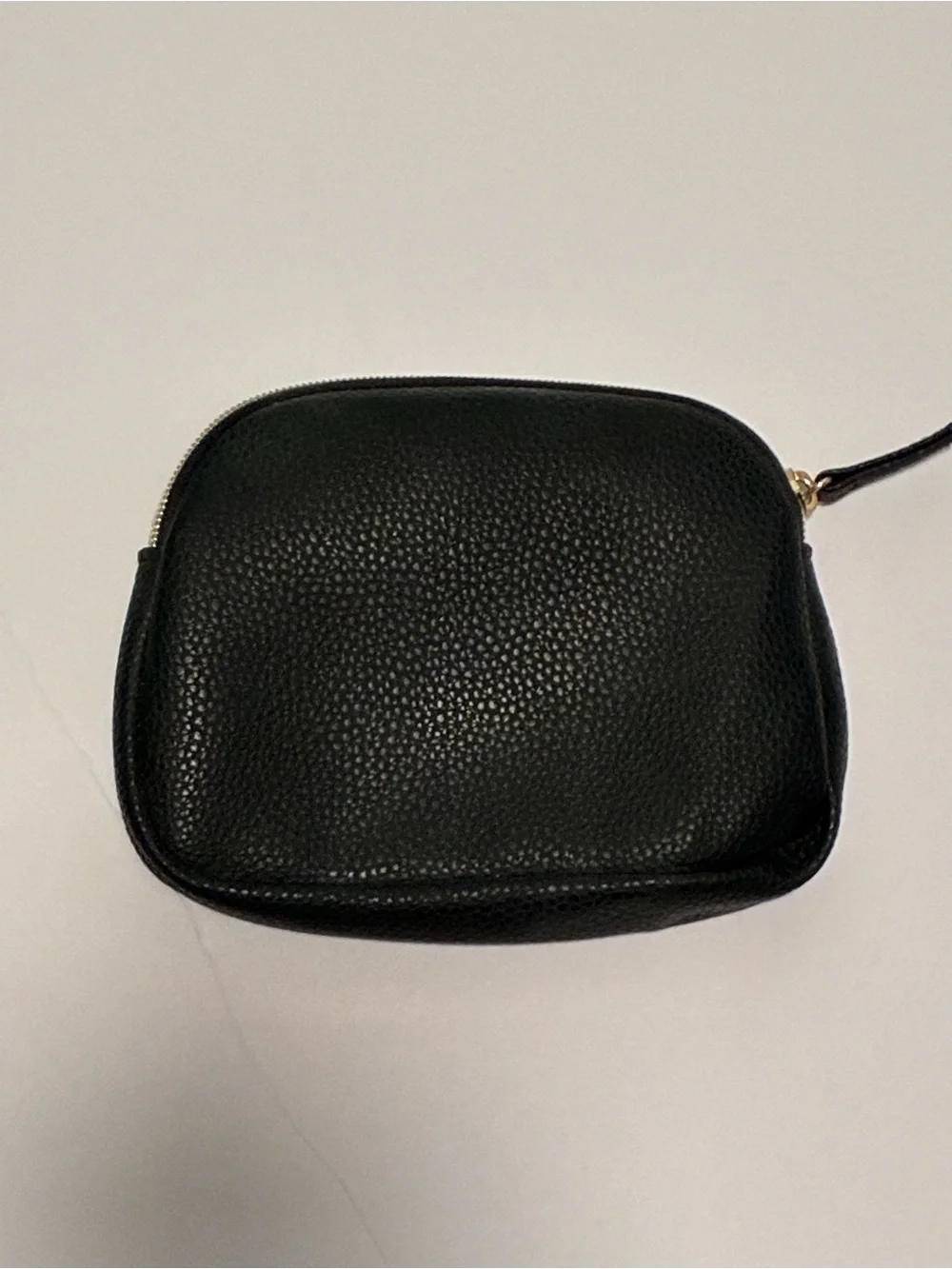 Shiseido Black Pebbled Leather Cosmetic Case with Gold Logo